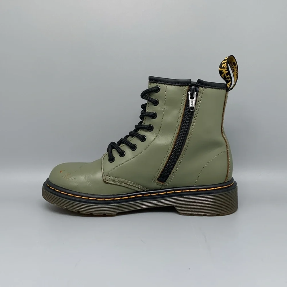 Dr Martens 1460 Green Leather Boots‎ Youth Sz 1